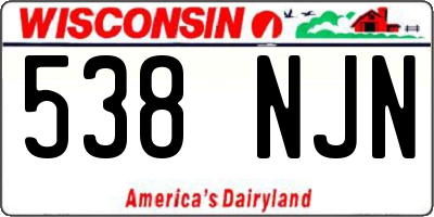WI license plate 538NJN