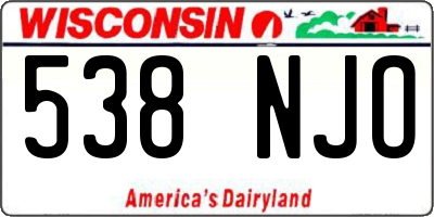 WI license plate 538NJO