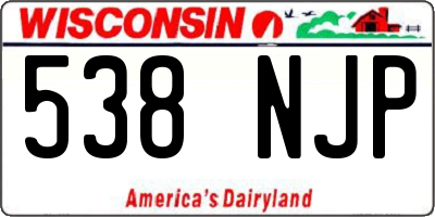 WI license plate 538NJP
