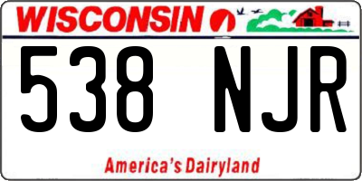 WI license plate 538NJR