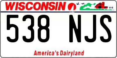 WI license plate 538NJS