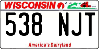 WI license plate 538NJT