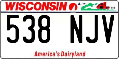 WI license plate 538NJV