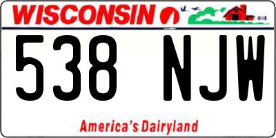 WI license plate 538NJW