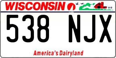 WI license plate 538NJX