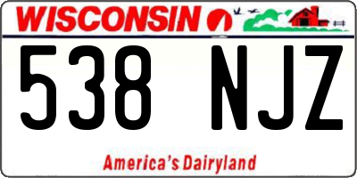 WI license plate 538NJZ