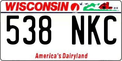 WI license plate 538NKC