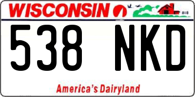 WI license plate 538NKD
