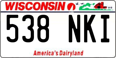 WI license plate 538NKI
