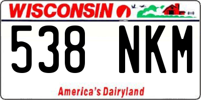 WI license plate 538NKM