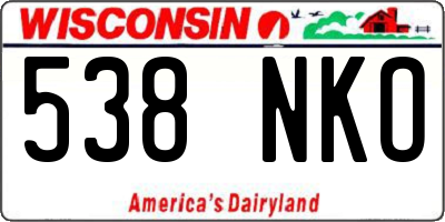 WI license plate 538NKO