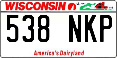 WI license plate 538NKP
