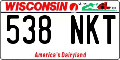 WI license plate 538NKT
