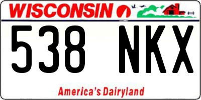 WI license plate 538NKX