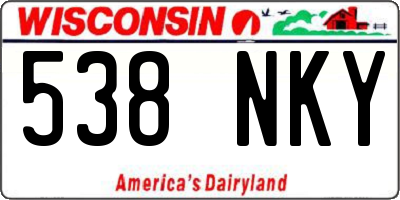 WI license plate 538NKY