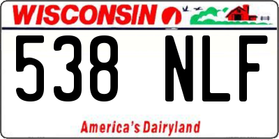 WI license plate 538NLF