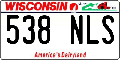 WI license plate 538NLS