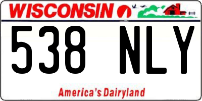 WI license plate 538NLY