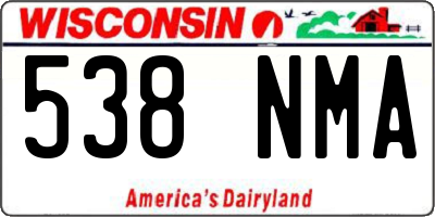 WI license plate 538NMA