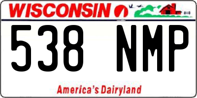 WI license plate 538NMP