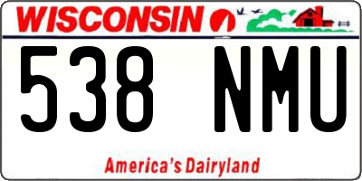 WI license plate 538NMU