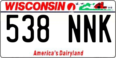 WI license plate 538NNK