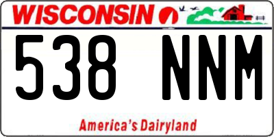 WI license plate 538NNM