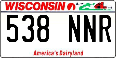 WI license plate 538NNR