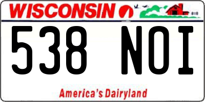 WI license plate 538NOI