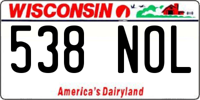 WI license plate 538NOL