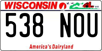 WI license plate 538NOU