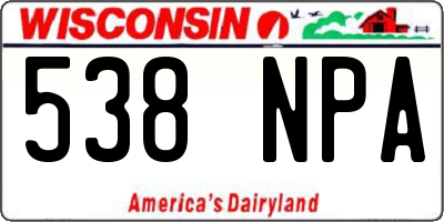 WI license plate 538NPA