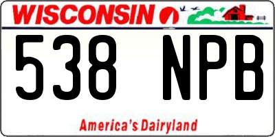 WI license plate 538NPB