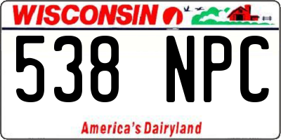 WI license plate 538NPC
