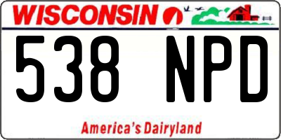 WI license plate 538NPD
