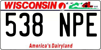 WI license plate 538NPE