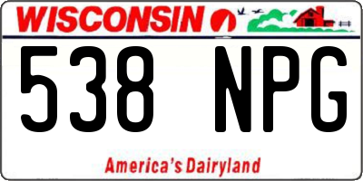 WI license plate 538NPG