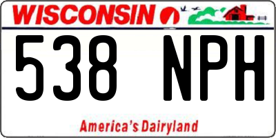 WI license plate 538NPH