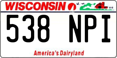 WI license plate 538NPI