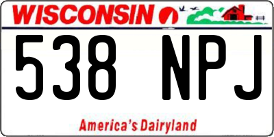 WI license plate 538NPJ