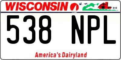 WI license plate 538NPL