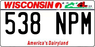 WI license plate 538NPM