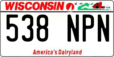 WI license plate 538NPN