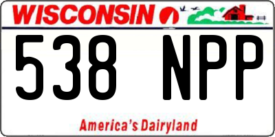 WI license plate 538NPP