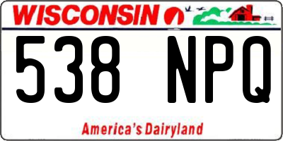 WI license plate 538NPQ