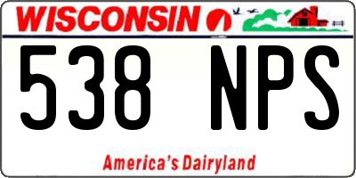 WI license plate 538NPS