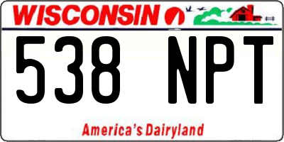 WI license plate 538NPT