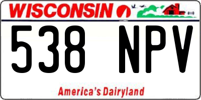 WI license plate 538NPV