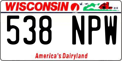 WI license plate 538NPW
