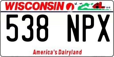 WI license plate 538NPX